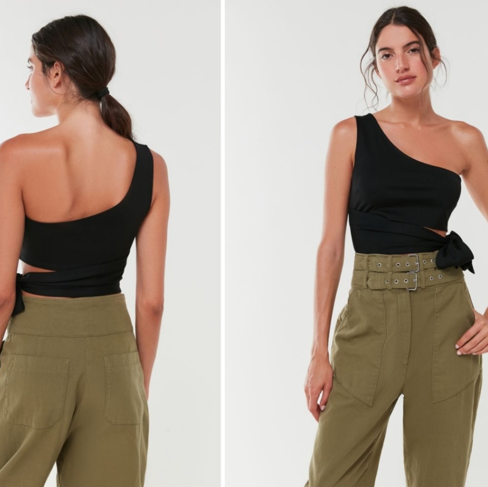 One Shoulder Tie-Tank Top